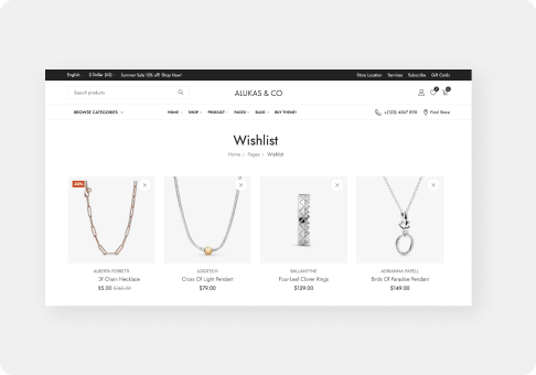Wishlist Page