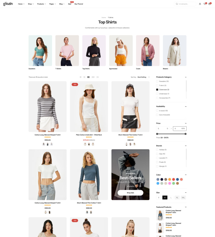 Filter Right Sidebar