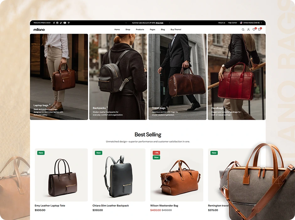 Luxury Bag demo screenshot