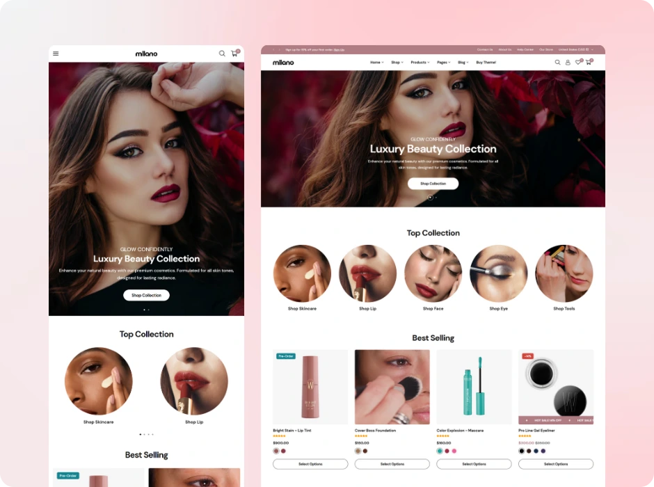 Glam Beauty demo screenshot