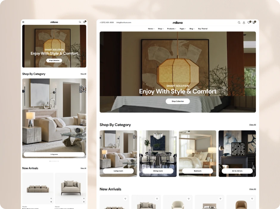 Modern Furniture demo screenshot