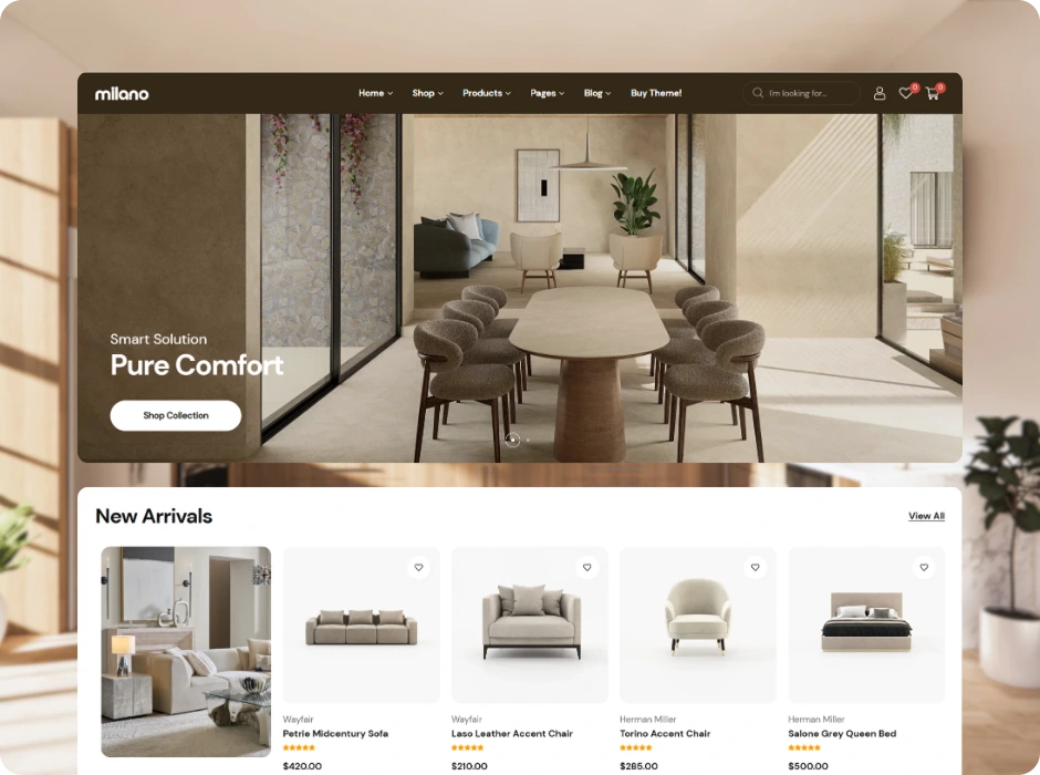 Elegant Furniture demo screenshot