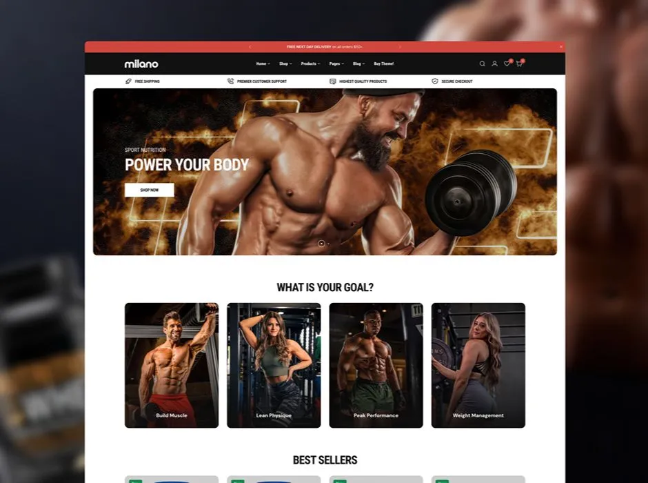 Muscle Nutrition demo screenshot
