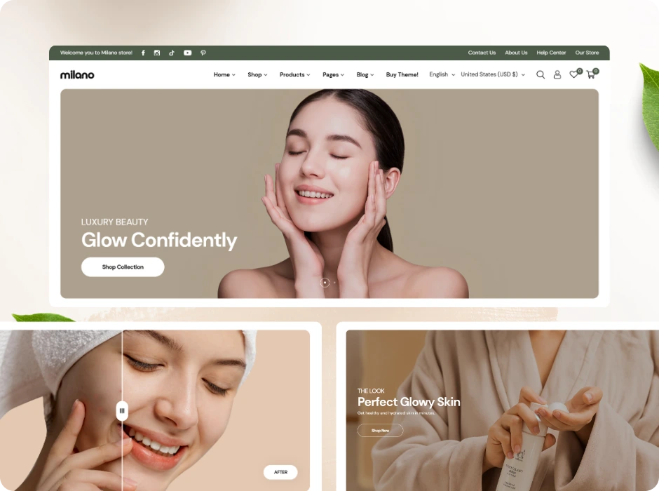 Pure Skincare demo screenshot